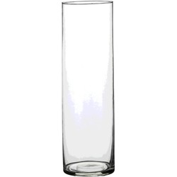 1x Ronde glazen cilinder vaas/vazen transparant 30 cm lang - Vazen