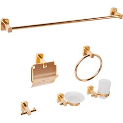 Beliani POCONE - Badkamer hardware set-Goud-Aluminium