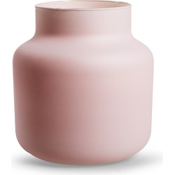 Jodeco Bloemenvaas Gigi - mat roze - eco glas - D19 x H20 cm - melkbus vaas - Vazen