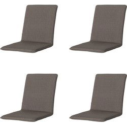 Madison -  Stapelstoelkussen Oxford taupe - Ca. 97x49 cm - Set van 4