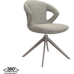 LABEL51 Eetkamerstoel Zurich - Truffel grijs - Boucle - Bronze Frame