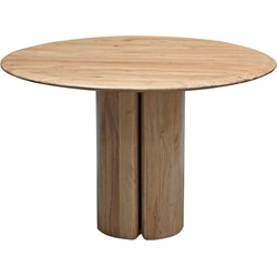Eettafel Rond Ø120cm - Acaciahout - Naturel - Eettafel Tijn