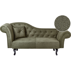 Beliani LATTES - Chaise longue-Groen-Fluweel