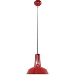 Mexlite hanglamp Eden - rood - metaal - 42 cm - E27 fitting - 7704RO