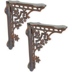 A PAIR OF CAST IRON WALL BRACKETS