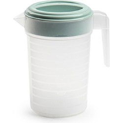 PlasticForte Waterkan met deksel - 1L - mintgroen - kunststof - Schenkkannen