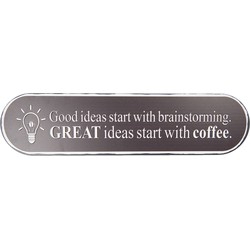 Clayre & Eef Tekstbord  51x13 cm Zwart Metaal Rechthoek Great Ideas Coffee Wandbord