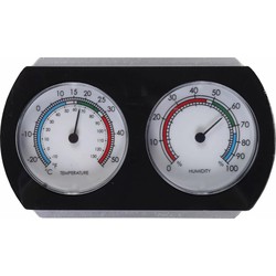 Luchtvochtigheidsmeter/thermometer - kunststof - 9 cm - Buitenthermometers