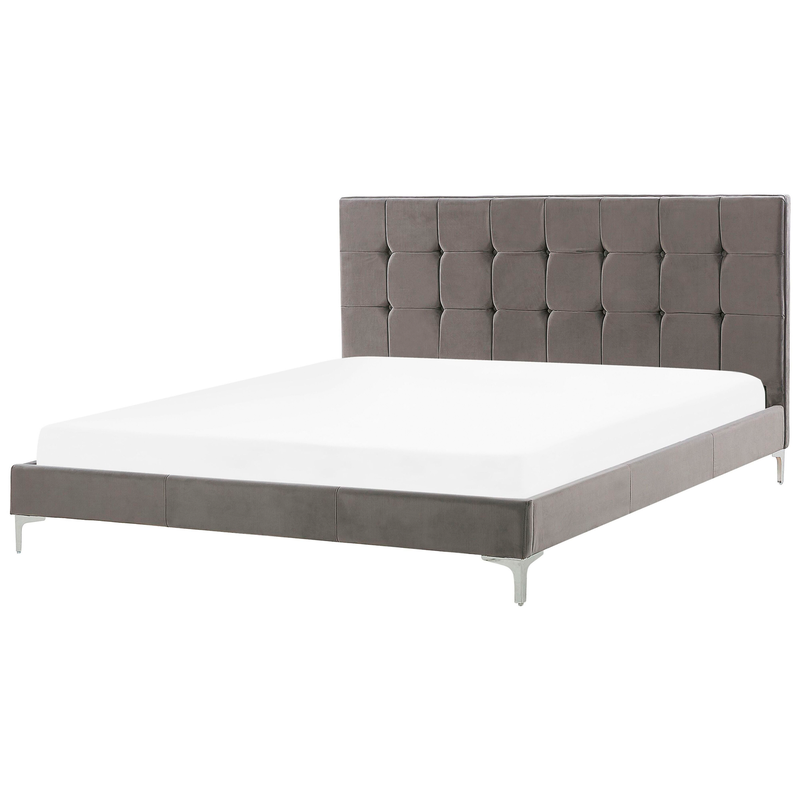 AMBERT  - Tweepersoonsbed - Grijs - 180 x 200 cm - Fluweel - 