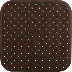 MSV Douche/bad anti-slip mat badkamer - rubber - bruin - 54 x 54 cm - Badmatjes