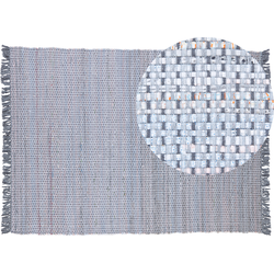 BESNI - Laagpolig vloerkleed - Donkergrijs - 160 x 230 cm - Katoen