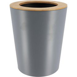Tendance Badkamer prullenbak/afvalbak 103 serie - grijs - 5 liter - Prullenbakken