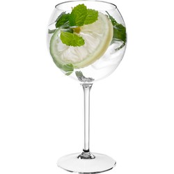 1x Rode wijn/gin tonic ballon glazen 650 ml van onbreekbaar transparant kunststof - Wijnglazen