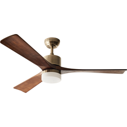 Beliani ARUWIMI - Plafondlamp met ventilator-Messing-Paulowniahout