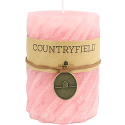 Kaars spiraal rond Tonnie L roze - Countryfield