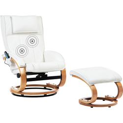 Beliani MAJESTIC - TV-fauteuil-Wit-Kunstleer