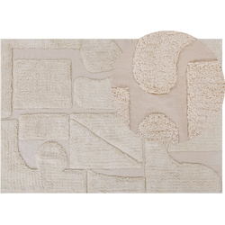 Beliani DIYADIN - Laagpolig-Beige-Katoen