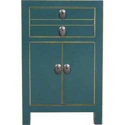 Fine Asianliving Chinees Nachtkastje Teal B40xD32xH60cm