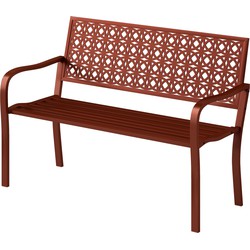 4goodz Tuinbank Metaal 2-Zits Rugleuning en Leuning tot 250 kg - Rood