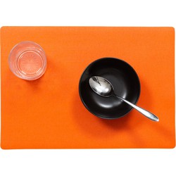 Stevige luxe Tafel placemats Plain oranje 30 x 43 cm - Placemats