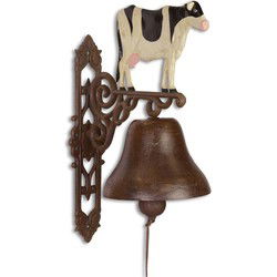 A LARGE CAST IRON COW BELL