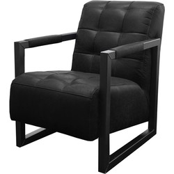 Fauteuil - Salina - leer Colorado antraciet 01