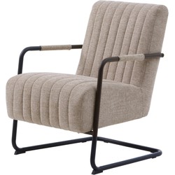 Fauteuil Stof/Metaal Zandkleur - Incl. Armleuning - Trout