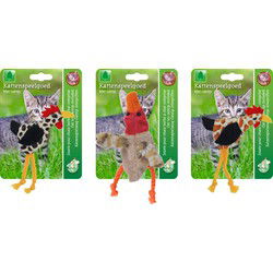 Katten-speelgoed kip/eend touwpoot 12cm