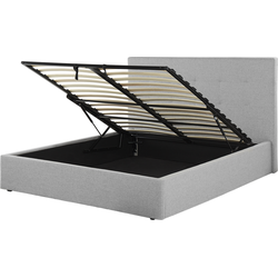 LORIENT - Bed met opbergruimte - Lichtgrijs - 140 x 200 cm - Polyester