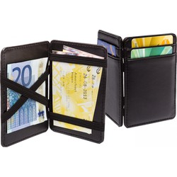 SPACEFLIGHT Magic wallet, Zwarte pasjeshouder, PU ledere portemonnee voor pasjes, Ruimte voor 8 pasjes, 10,5 x 7 x 0,8 cm