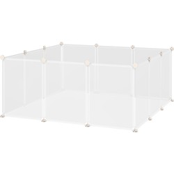 4goodz PawHut Dierenren Kunststof 105x105x45 cm - 12 Panelen