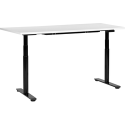 DESTINAS - Elektrisch Verstelbaar bureau - Wit/Zwart - 160 cm - MDF