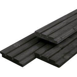 Triple profiel Midden-Europees vuren zwart gespoten 2,2x14,0x300 cm Tuindeco