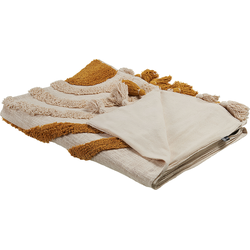 MATHURA - Plaid - Beige - 130 x 180 cm - Katoen