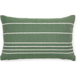 Kave Home - Groene kussenhoes Polp van 100% PET met strepen 30 x 50 cm