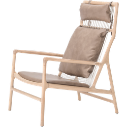 Dedo lounge chair whitewash eiken - dakar leather stone zitting