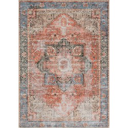 Afwasbaar Vintage Tapijt LANA - Rood/Blauw - 200x275 cm