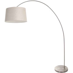 Mexlite - vloerlamp - Solva - staal - linnen metaal - booglamp - E27 - 3918ST