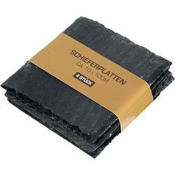 Cepewa Onderzetters - 4x - 10 x 10 cm - leisteen - voor glazen - Glazenonderzetters