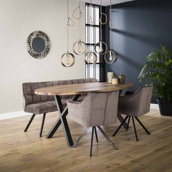 Hoyz - Eetkamertafel Daytona - 200x105x77 - Ovaal - Bruin - Hout