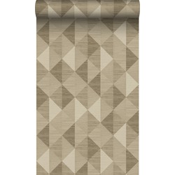 Origin Wallcoverings eco-texture vliesbehang grasweefsel in grafisch 3D motief beige - 50 x 900 cm - 347884