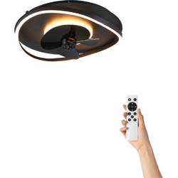Plafondventilator Sofia met verlichting - Ø50cm  - 3 snelheden - Afstandsbediening - Zwart