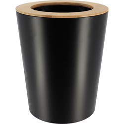 Tendance Badkamer prullenbak/afvalbak 103 - zwart - 5 liter - Prullenbakken