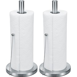 Set van 2x stuks RVS keukenrolhouder 33 cm - Keukenrolhouders