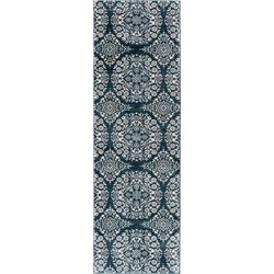 Safavieh Traditional Indoor Woven Area Rug, Isabella Collection, ISA958, in Navy & Ivory, 66 X 213 cm