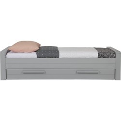 WOOOD Dennis Bed Incl. Lade/Lattenrol - Betongrijs - Grijs - 53x219x95