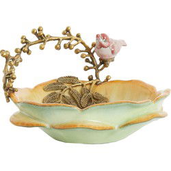 Light&living Schaal 26,5x20x14 cm BIRD oranje+donker roze+brons