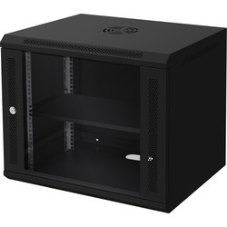 Netwerkkast 9 HE 19 inch zwart 600 x 500 x 450 mm volledig gemonteerd Draagvermogen 60 kg