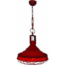 Hanglamp woonkamer met ketting rood vintage 380mm Ø