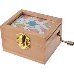 Clayre & Eef Muziekdoos 9x6x4 cm Wit Beige Hout